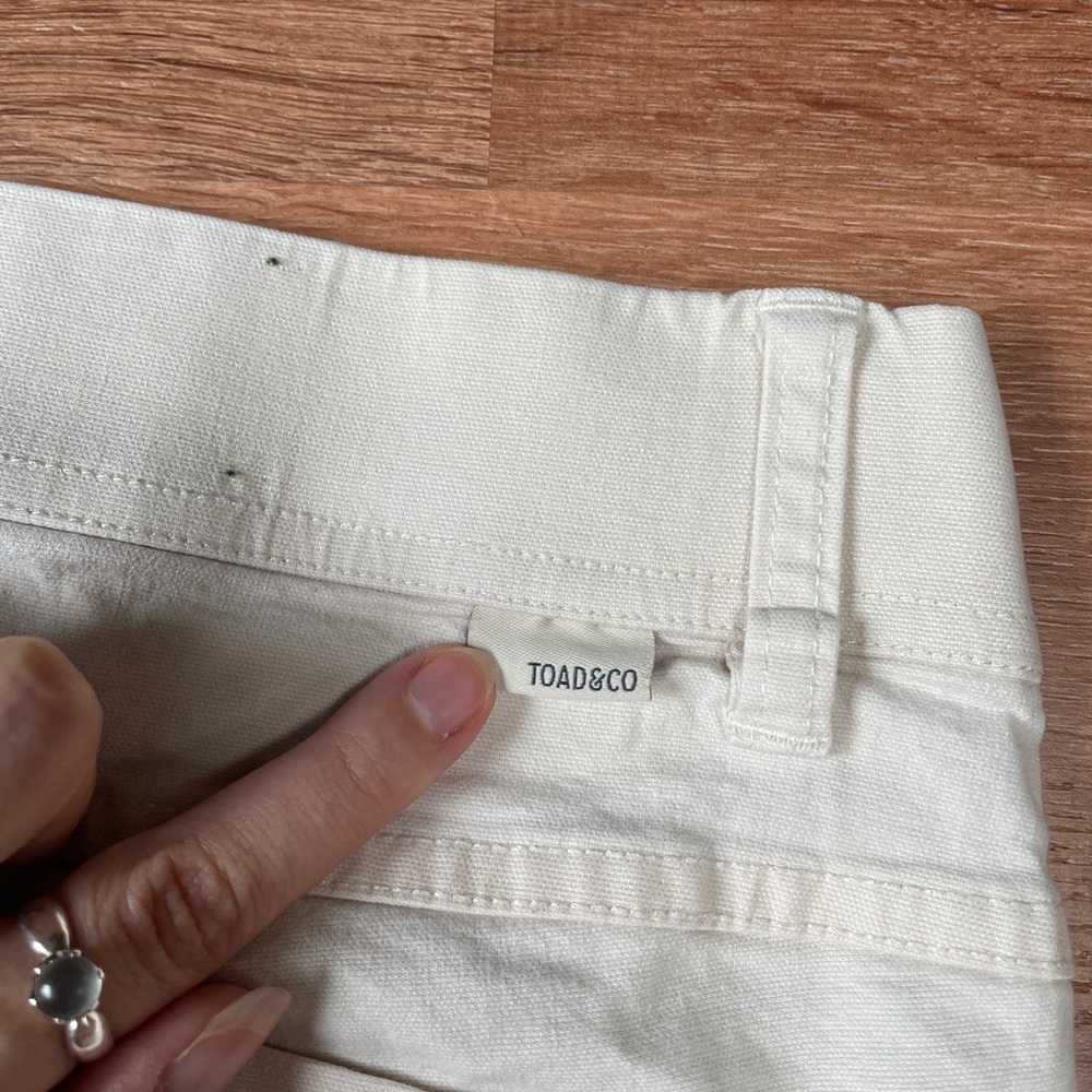 Toad & Co womens skinny pants size 10 off white organic cotton sustainable - Picture 8 of 11